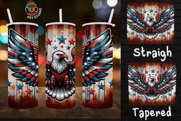 Download Vintage USA Flag Eagle Rustic Tumbler - Premium Bundle