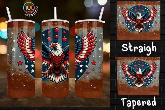 Download Vintage USA Flag Eagle Rustic Tumbler - Premium Bundle